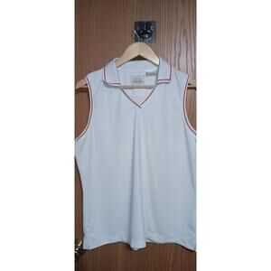 Ep Pro Tour Tech Golf Polo Womens Size XL Sleeveless White Collared Red...